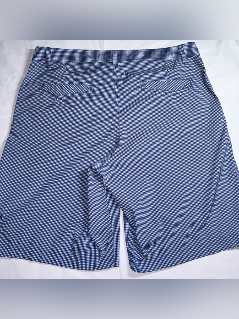 Lululemon Athetica Shorts Mens 38 Blue Gingham Check Golf Casual Stretch - Picture 2 of 9